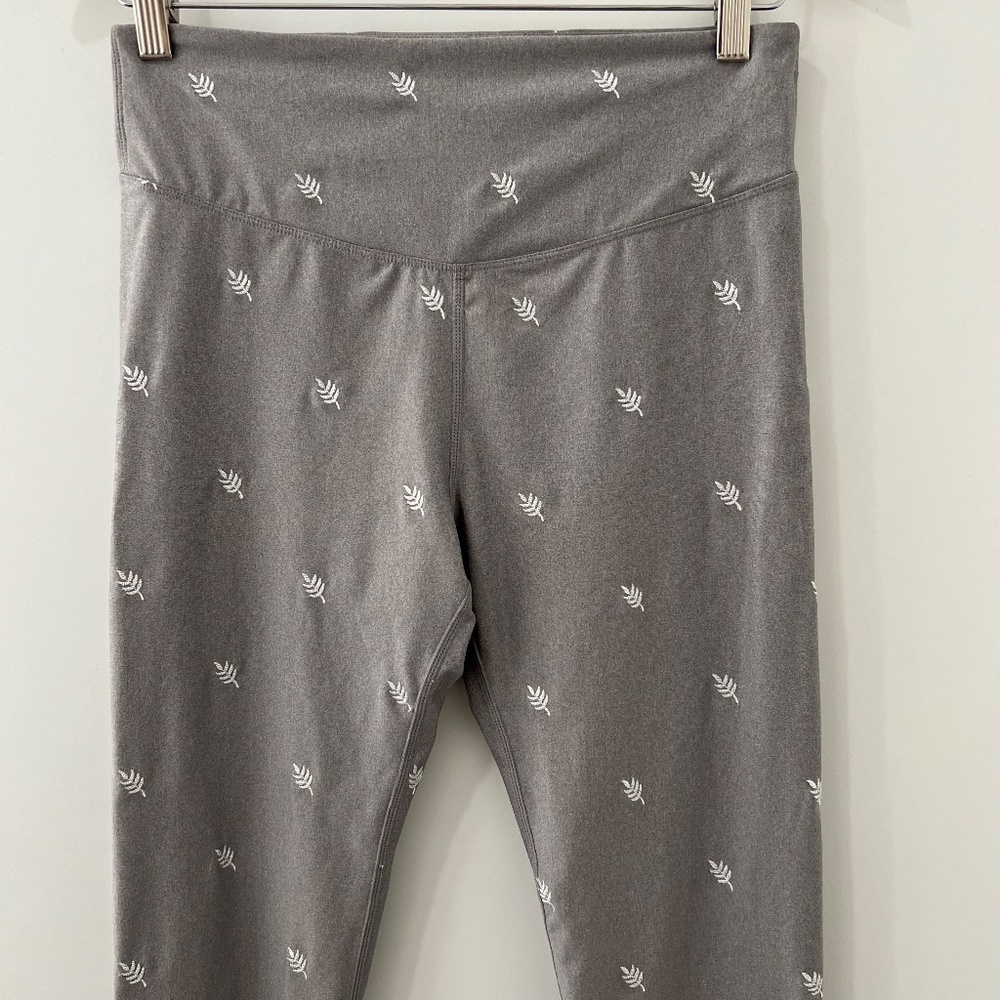 Alala x Carbon38 High Waisted Laurel Embroidered Leggings, Size M, in Silver